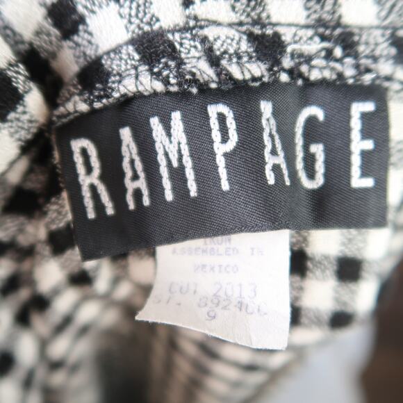 Vintage 90s Rampage Black and White Gingham Check Plaid Swing Blazer Jacket 9 - Picture 5 of 6